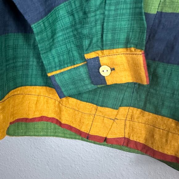 Buykud Button up Shirt Size Large Vintage Striped Long Sleeve Fall - Picture 5 of 7